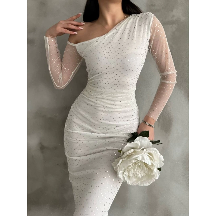 Puantiyeli Tül Elbise