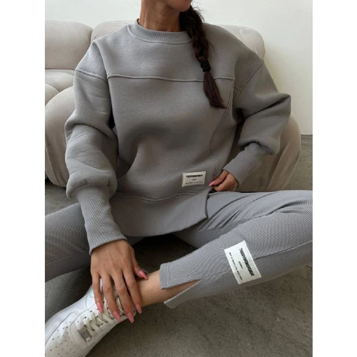 Tgm Hoddy Fitilli Tayt Takım