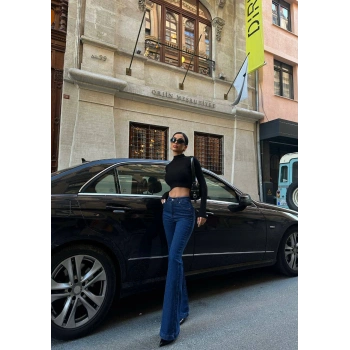 Likralı İspanyol Paça Pantolon