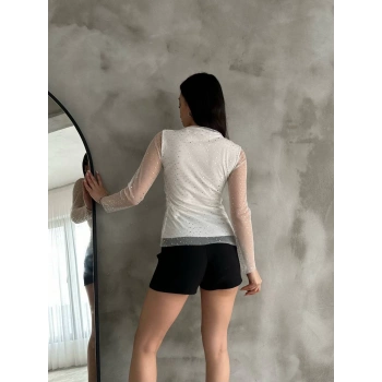 Puantiyeli Tül Bluz