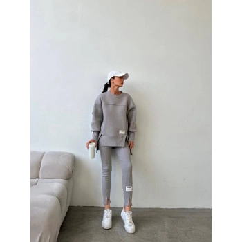 Tgm Hoddy Fitilli Tayt Takım