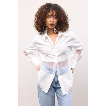 Zra Organze Detaylı  Gömlek