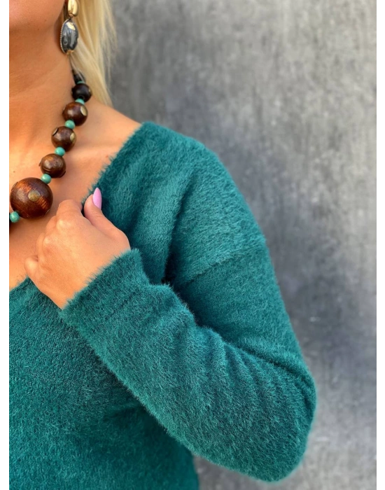 Yumoş Sakallı Hırka Gold Düğmeli V Yaka Siyah