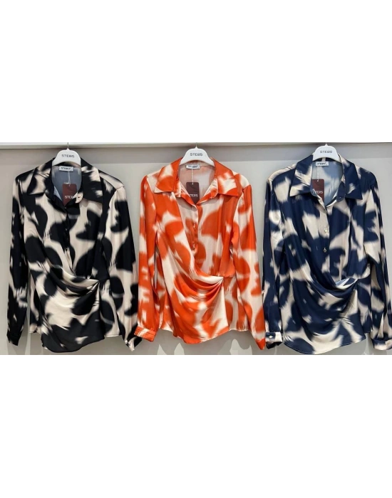 Düğümlü İpek Saten Gömlek