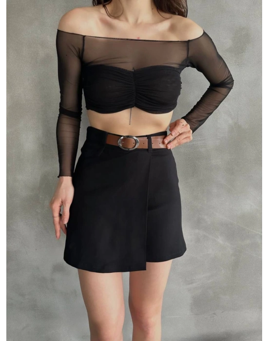 BELİ KEMERLİ ŞORT ETEK