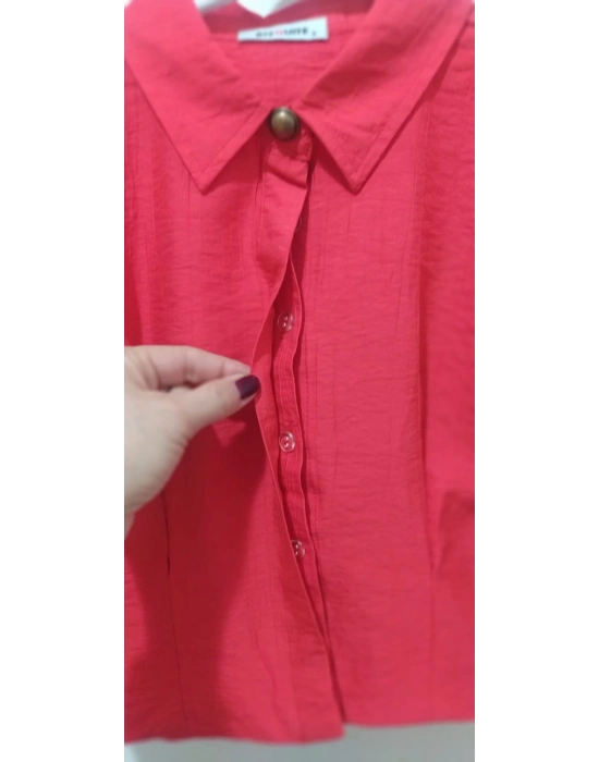 BELİ LASTİKLİ CROP GÖMLEK NARÇİÇEĞİ