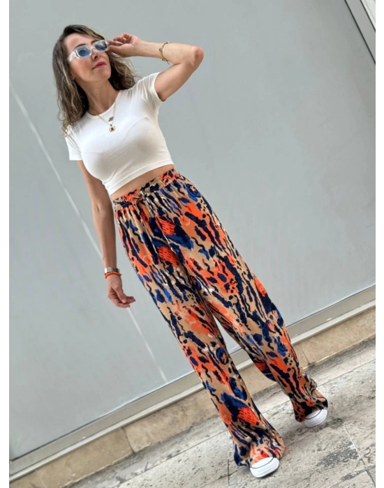 BELİ LASTİKLİ TİRİL PANTOLON