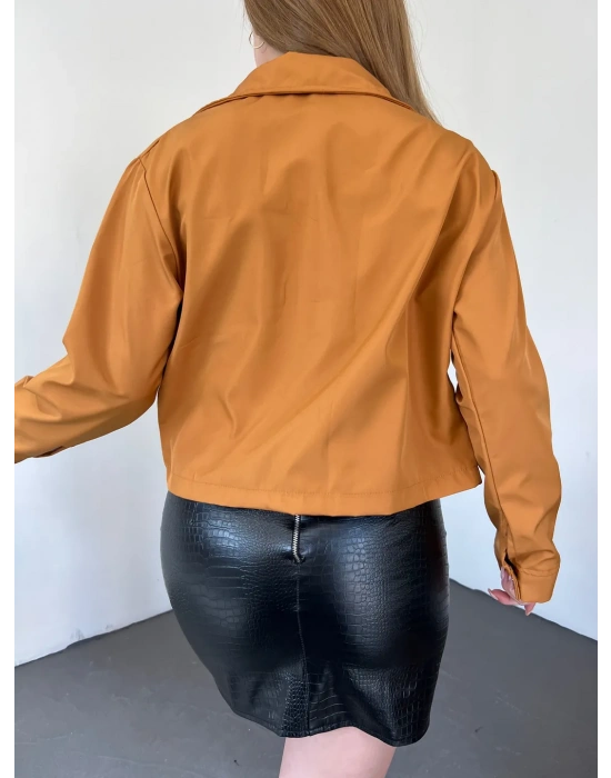 ÇİFT CEPLİ BONDİD CEKET-CARAMEL