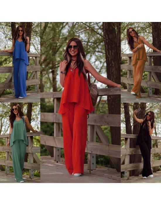 İp Askılı Pantolonlu İkili Takım