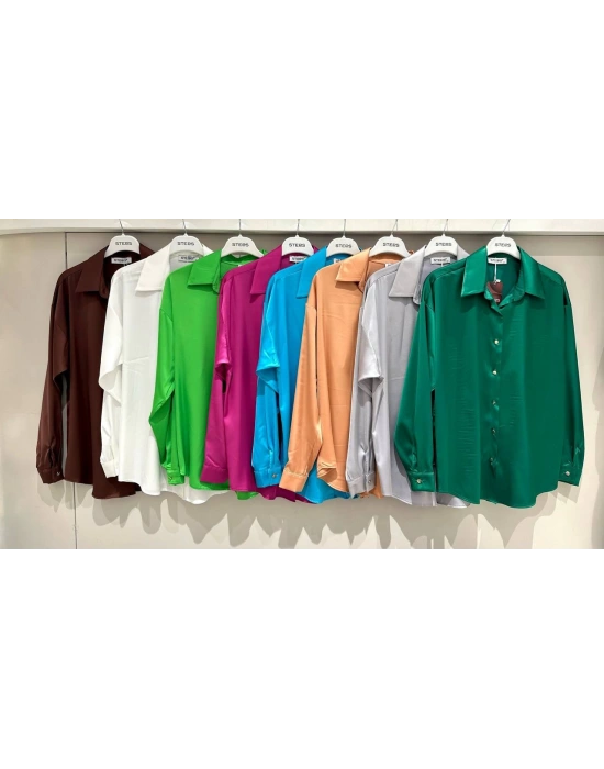 İpek Saten Gömlek Kırık Beyaz