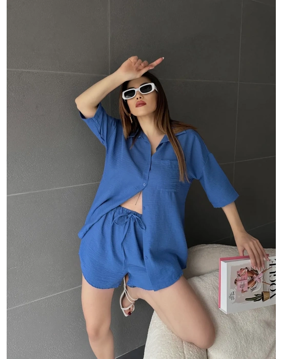 KETEN ŞORTLU TAKIM-BEJ