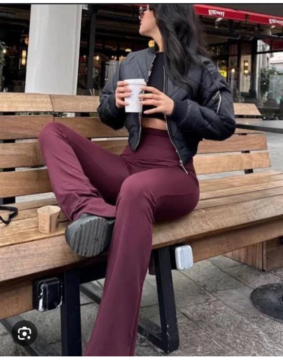 MARKA MODEL İSPANYOL PAÇA İÇİ ŞARDONLU TAYT BORDO