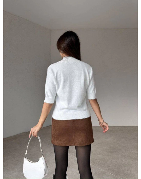 MİNİ BOY NUBUK ETEK EKRU