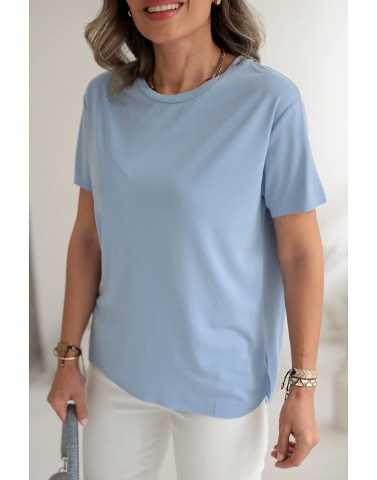 MODAL TİŞÖRT BİSİKLET YAKA BEBE MAVİ