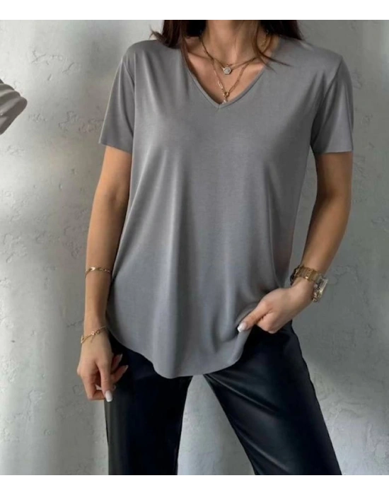 MODAL TİŞÖRT V YAKA FÜME