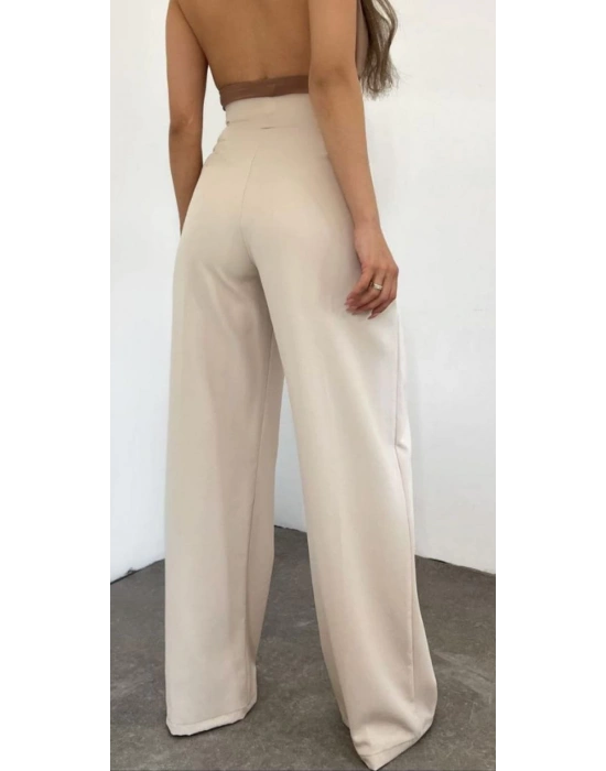 Palazzo Kumaş Pantolon Bej