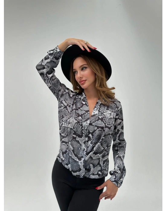 Piton İpek Saten Gömlek