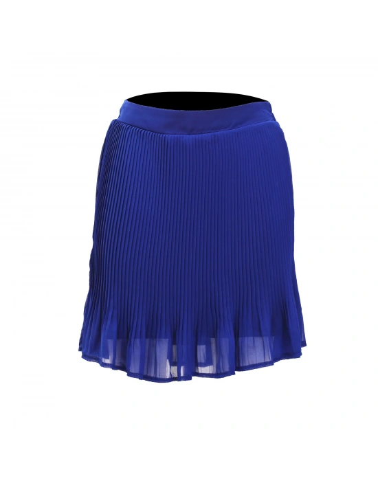 Pliseli Şifon Etek-Siyah