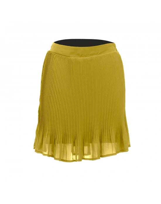 Pliseli Şifon Etek-Siyah