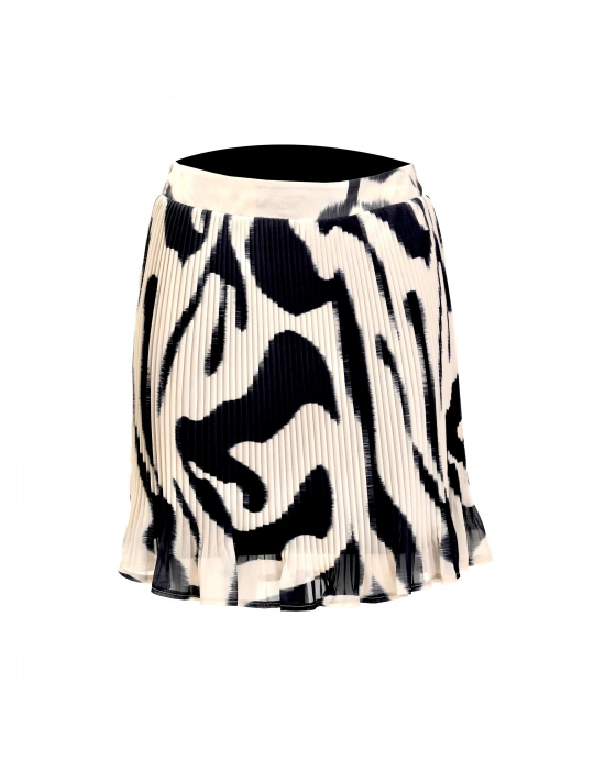 Pliseli Şifon Etek-Siyah