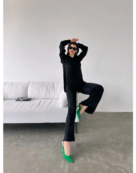 SATEN İKİLİ TAKIM-SİYAH