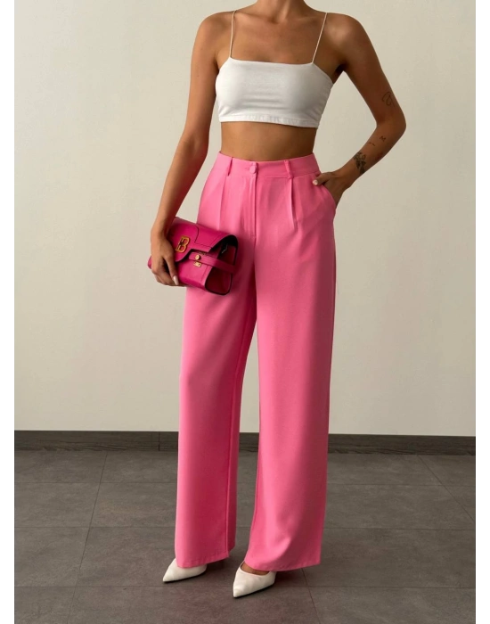 Twill Palazzo Pantolon-Beyaz