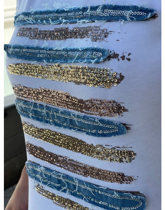 V YAKA KOT DETAY PULLU TİŞÖRT SİYAH