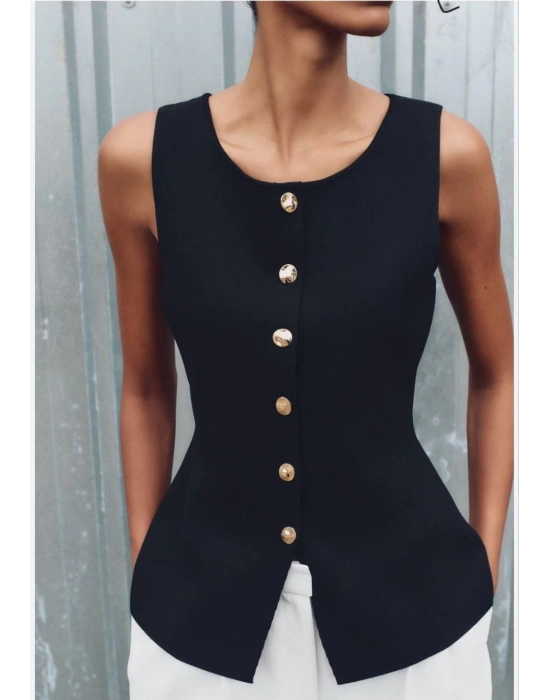 ZR ALTI DÜĞMELİ PREMIUM KALİTE ÇELİK TRİKO YELEK BORDO