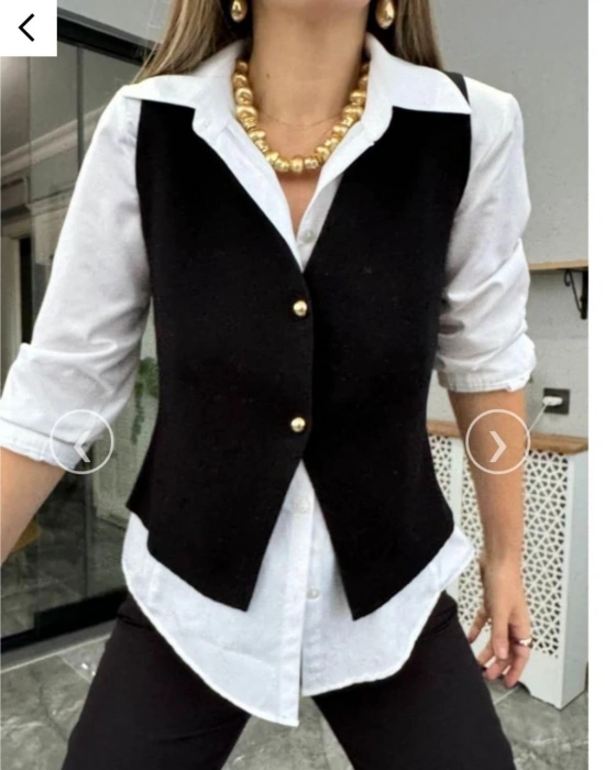 ZR GOLD DÜĞMELİ PREMIUM KALİTE ÇELİK TRİKO YELEK BEYAZ