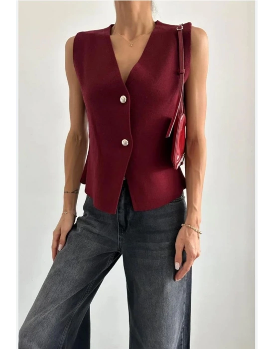 ZR GOLD DÜĞMELİ PREMIUM KALİTE ÇELİK TRİKO YELEK BEYAZ