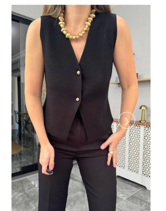 ZR GOLD DÜĞMELİ PREMIUM KALİTE ÇELİK TRİKO YELEK BEYAZ