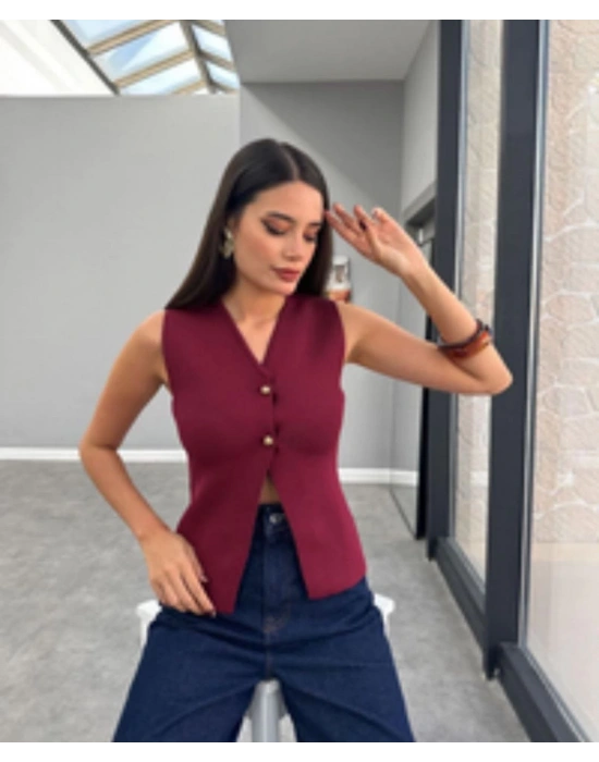 ZR GOLD DÜĞMELİ PREMIUM KALİTE ÇELİK TRİKO YELEK BEYAZ