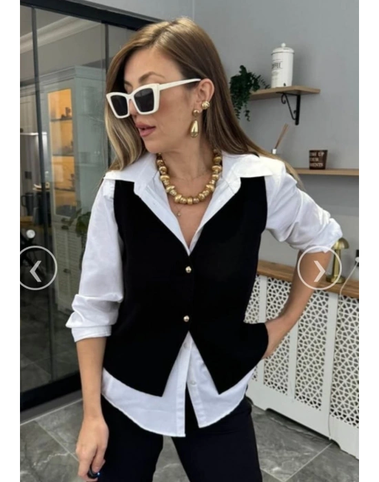 ZR GOLD DÜĞMELİ PREMIUM KALİTE ÇELİK TRİKO YELEK BEYAZ