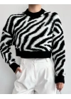 Zebra Crop Kazak Siyah Beyaz