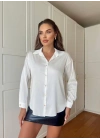 İpek Saten Gömlek Kırık Beyaz