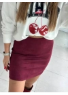 MİNİ BOY NUBUK ETEK BORDO