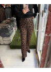 YÜKSEK BEL LİKRALI PALAZZO LEOPAR PANTOLON