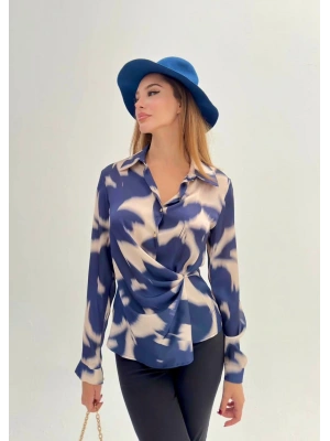 Düğümlü İpek Saten Gömlek