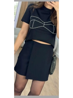 KUMAŞ ŞORT ETEK-SİYAH