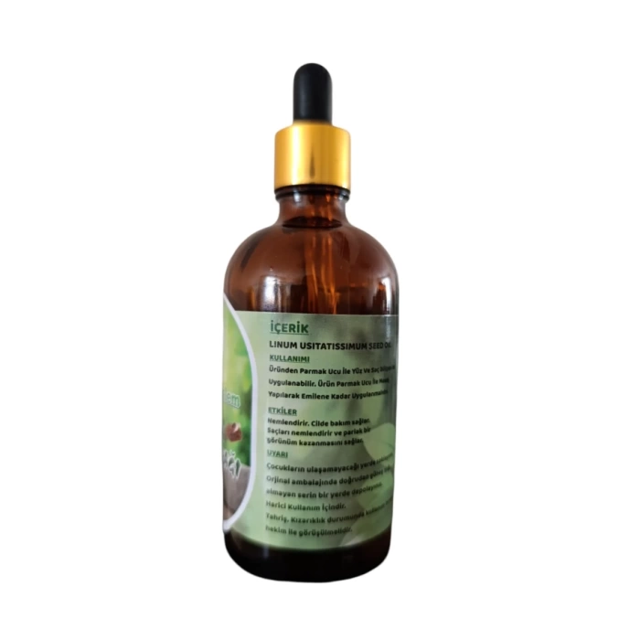 %100 Doğal Soğuk Sıkım Keten Tohumu Yağı – 100 ml | Bitkisel Cilt ve Saç Bakım Yağı