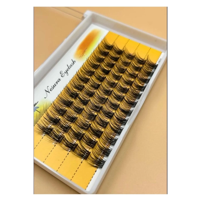 10 Mm Gerçek Kıl Tekli Kirpik Demet Takma Kirpik - 5li Sıra