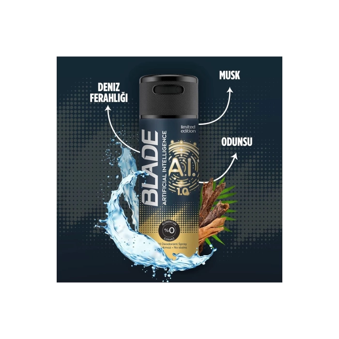2 Adet Blade Artificial Intelligence 1.0 Deodorant 150mL