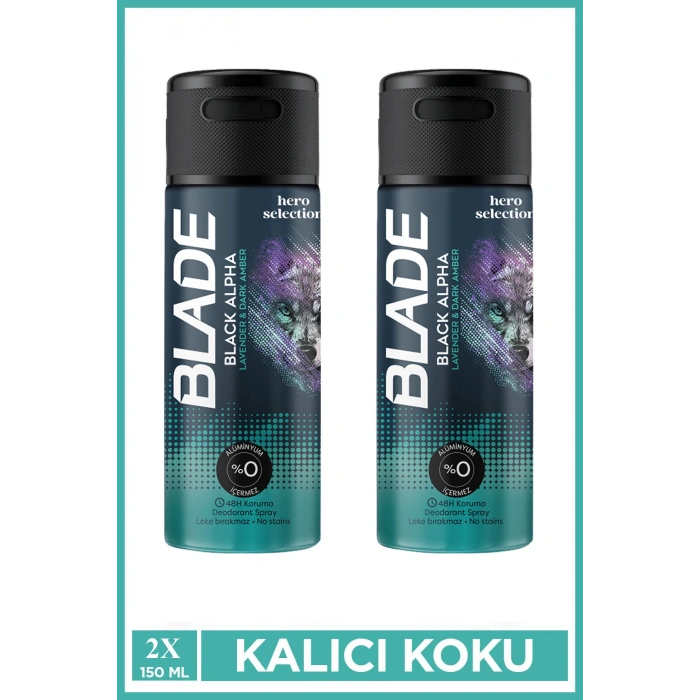2 Adet Blade Hero Selection Serisi Black Alpha Erkek Deodorant 150 Ml