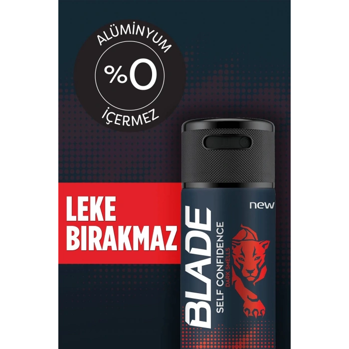 2 Adet Blade Self Confidence Erkek Deodorant 150 Ml Hızlı Kurur, Leke Bırakmaz
