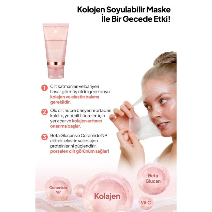 2 Adet Soyulabilir Kolajen Jel Yüz Maskesi – Cam Gibi Parlak Ve Canlı Cilt İçin Kore Cilt Bakımı