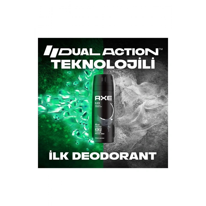 3 Adet Axe Erkek Deodorant & Bodyspray Black 48 Saat Etkileyici Koku Vücut Spreyi 150 ml