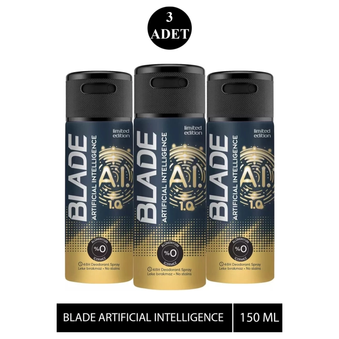 3 Adet Blade Artificial Intelligence 1.0 Deodorant 150mL
