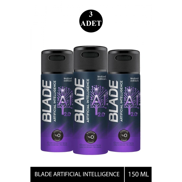 3 Adet Blade Artificial Intelligence 2.0 Deodorant 150mL