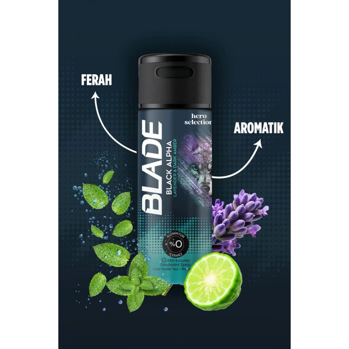 3 Adet Blade Hero Selection Serisi Black Alpha Erkek Deodorant 150 Ml