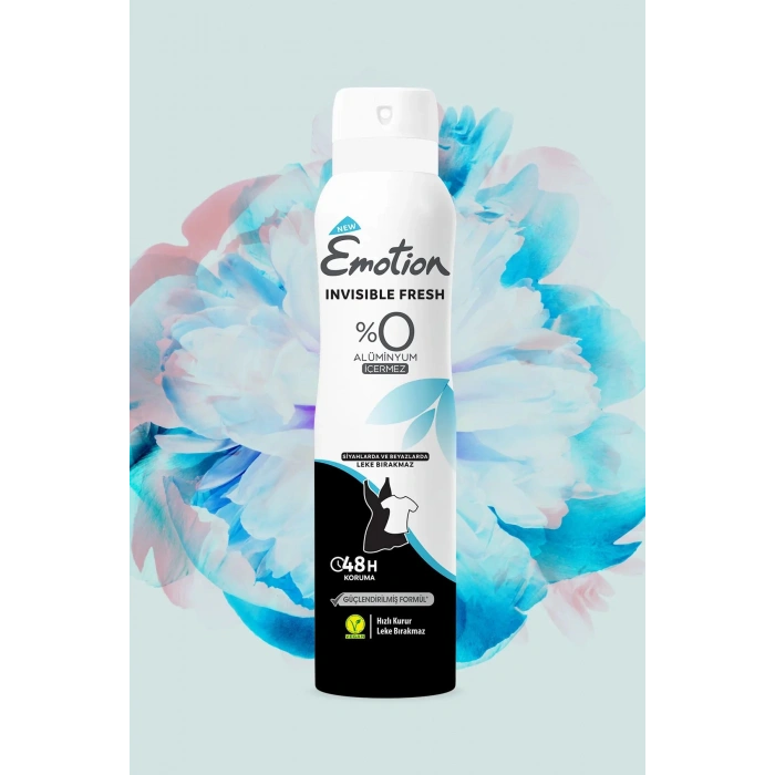3 Adet Emotion Invisible Fresh Black & White Kadın Deodorant 150ml Vegan, Leke Bırakmaz